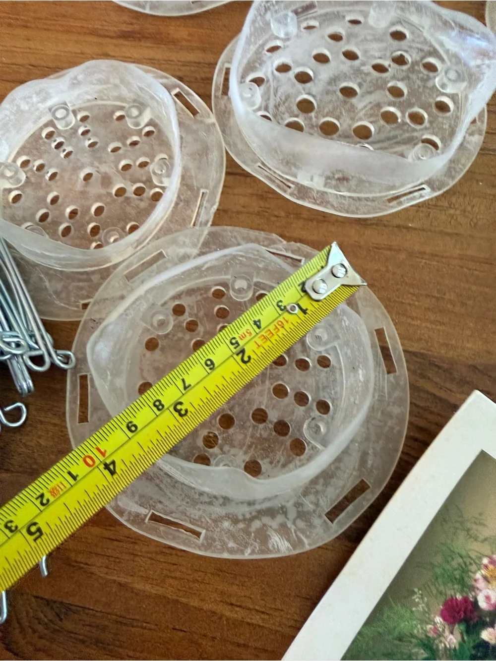 Clear Plastic Flower Frog Caps for Floral Foam - Clear vintage lot